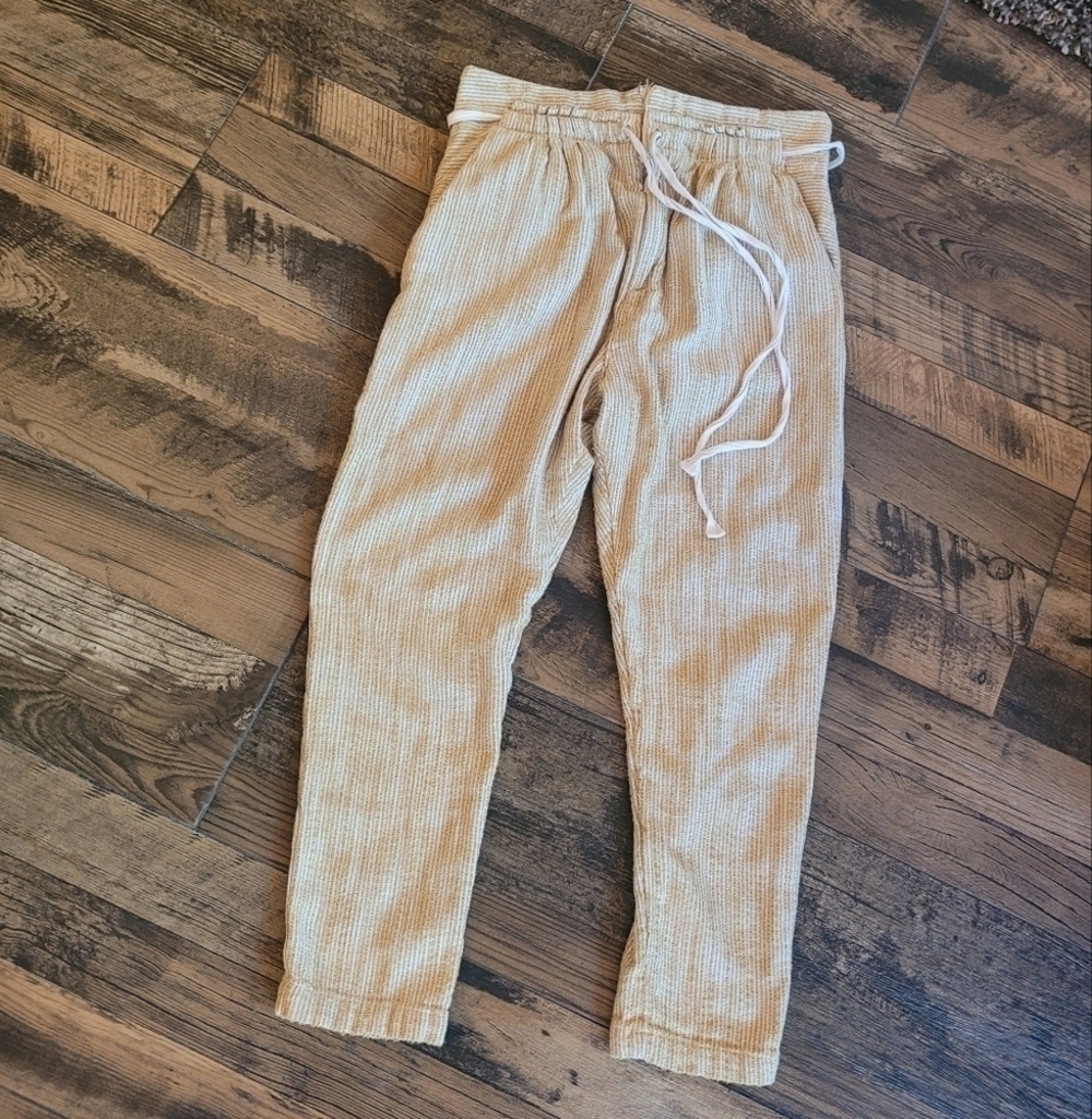 Free People Light at Sunrise Women's Cotton Striped Pants Size 8 - Picture 5 of 10